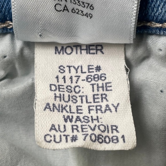 MOTHER The Hustler Ankle Fray Jeans Au Revoir Womens Sz 27 Flare Denim USA - Picture 8 of 14